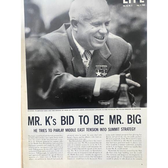Life Magazine August 4 1958 A Plan to Make Sense In Middle East - Picture 6 of 10